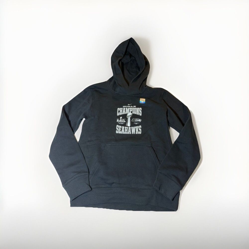 New Nike Seattle Seahawks Super Bowl XLVIII Champions Locker Room Hoodie Youth M